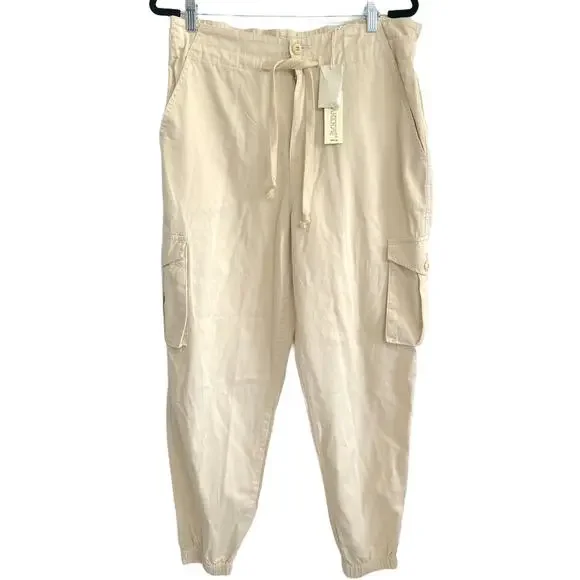 BLANKNYC Women's Cargo Pants Beige Drawstring Waist Jogger Style Size 30 - Picture 1 of 5